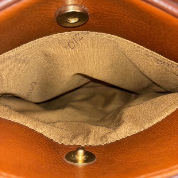 Vintage Capezio Double Top Handle Crossbody Purse Square 2‎ Tone Faux Leather - Picture 10 of 13